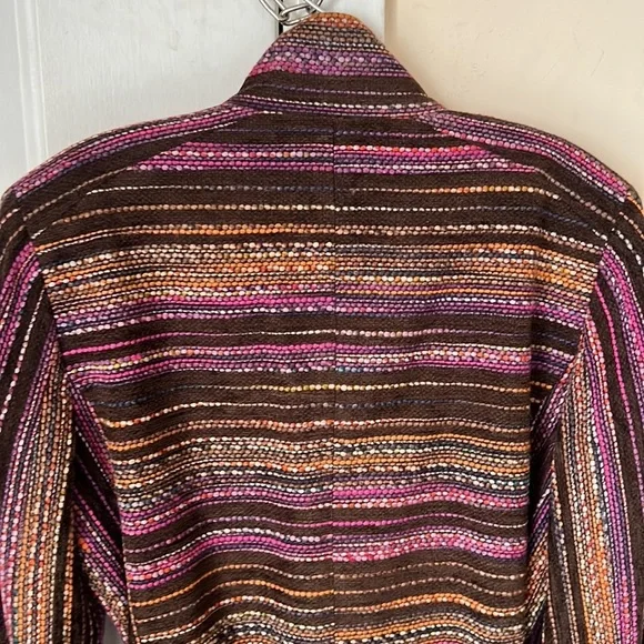 Etcetera Henry Tweed Jacket Brown Pink Orange Coat Jacket Size 8 - Picture 6 of 13